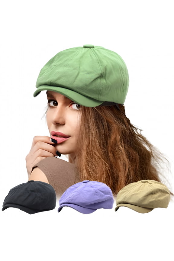Newsboy Hat for Women Men Flat Cap Solid Cotton Breathable Irish Cabbie Ivy Driving Painter Beret Hats for Spring Summer