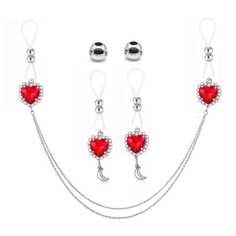 TELOLY Nipple Piercing Jewelry,Attractive Pendant Design Nipple Jewelry,Stylish  and Customizable Nipple Piercing,Red and White