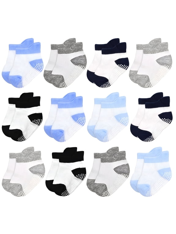 Non-Slip Baby Socks Infant Girls Boys Ankle Anti Slip Socks with Grips for 0-12 Month Toddler 1-5 Years Kids