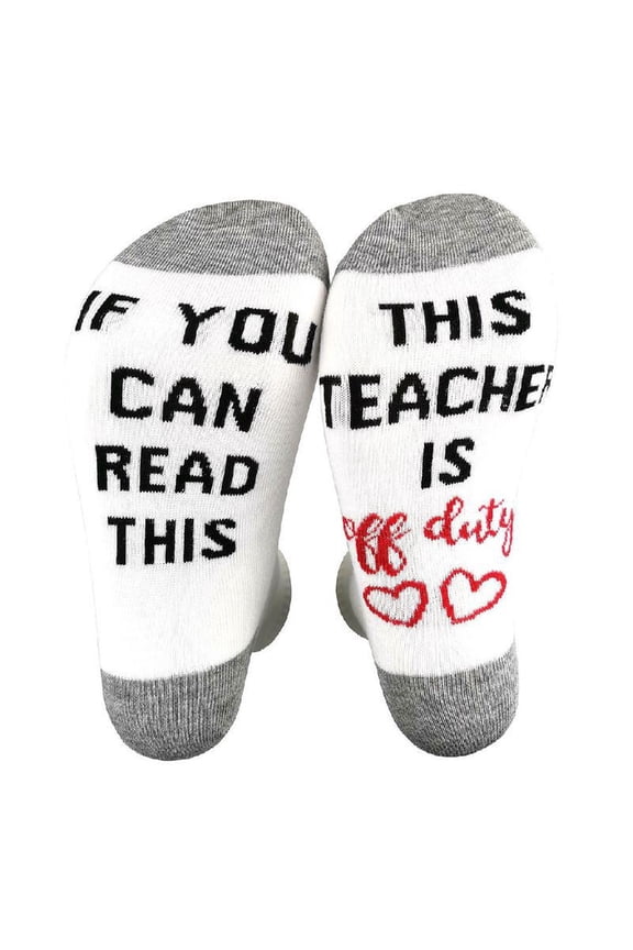 Novelty Funny Words Crew Socks If You Can Read This Teacher Nurse Off Duty Gifts,Funny Socks