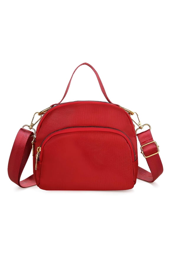 Nylon Crossbody Bags for Women,Water-Resistant Fabric Quilted Crossbody Bags for Women,Simple to Clean Travel Purse,Red