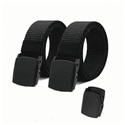 TELOLY Nylon Tactical Military Men Belt Webbing Canvas Web Belts with Plastic No Metal Nickel Free,2 Pack Nylon Belt