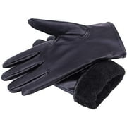 TELOLY PU Leather Windproof Touchscreen Non-Slip Motorcycle Driving Gloves for Women