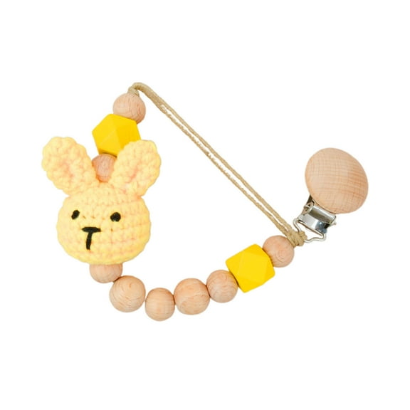 TELOLY Pacifier Clip Durable Material Pacifier Case Portable High Temperature Resistance Pacifiers,Yellow