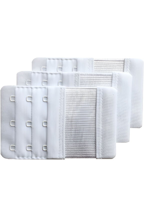 Pack of 3 Soft Comfortable Extension 3 Hook Bra Extenders, 5.7Cm