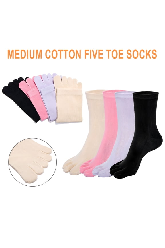 Pairs Running Toe Socks, Five Finger Trainer Socks, Toe Separator Socks for Men and Women, Pink