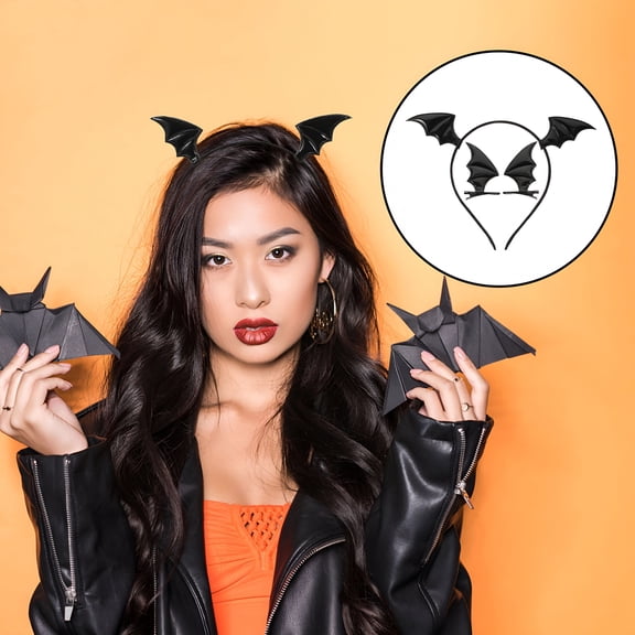 TELOLY Party Bat Headband Headdress Black 1 Set 8.7x5.9in