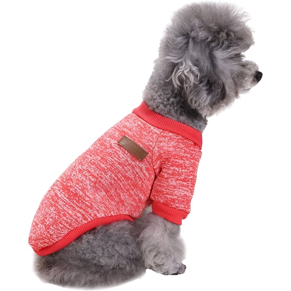 TELOLY Pet Dog Classic Knitwear Sweater Fleece Coat Soft Thickening Warm Pup Dogs Shirt Winter Pet Dog Cat Clothes Soft Puppy Customes Clothing for Small Dogs