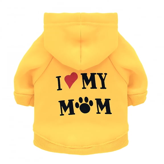 TELOLY Pet Dog Hoodies Dog Clothes for Small Dogs Vest Chihuahua Clothes Warm Coat Jacket Autumn Puppy Outfits Cats Dogs Clothing - Yellow - M