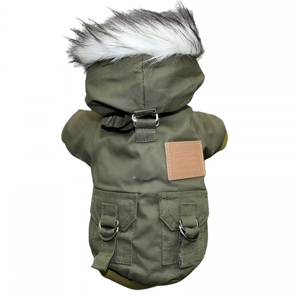 TELOLY Pet Dog Warm Snowsuit Clothes Waterproof Windproof Airman Fleece Winter Coat Puppy Apparel Cold Weather Dog Jacket M