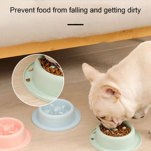 TELOLY Pet Feeding Bowl Non-Slip Easy to Clean Safe Anti-Choking Cat Dog Slow Food Feeder Bowl Pet Supplies