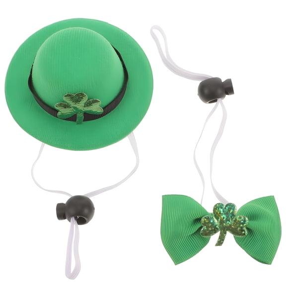 TELOLY Pet Hat Tie Top Hat St Patricks Day Dog Costume Saint Patrick'S Day Clothing Dog Bow Collar