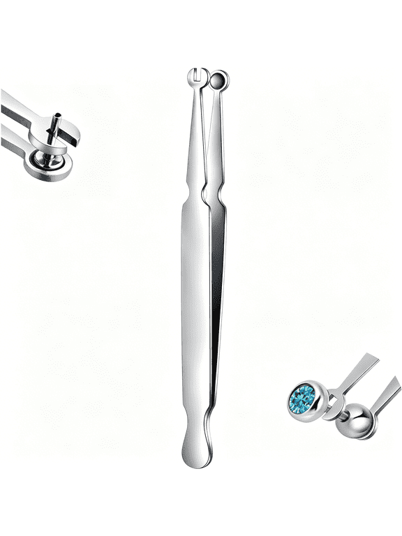 Piercing Taper Ball Grabber Tool for Changing Jewelry - 14G 16G 18G 20G Stainless Steel Flat Back Earrings Applicator Tool Threadless Insertion Pin Thread Body Piercing Kit for Ear Nose Lip