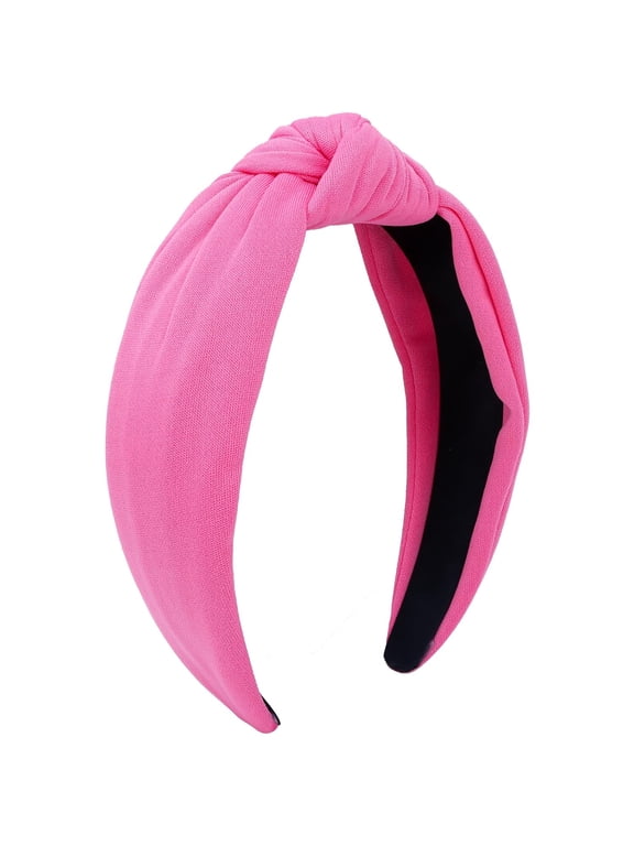 Pink Headband Top Knot Headbands for Women Cloth Head Bands for WomenU2019S Hair Non Slip Fashion Wide Knotted Headbands for Women Trendy Knotted Headband for Women