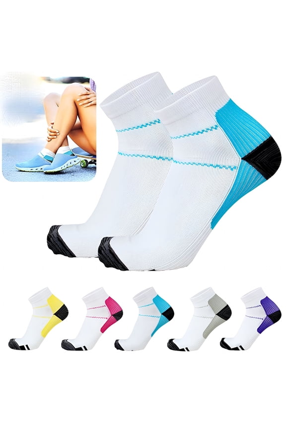 Plantar Fasciitis Athletic Compression Socks (S/M) Anti-Fatigue Ankle Socks,Purple,Supportive Ankle Fit for Running,Walking and Daily Wear,Breathable Stretch Socks(5-Pack)
