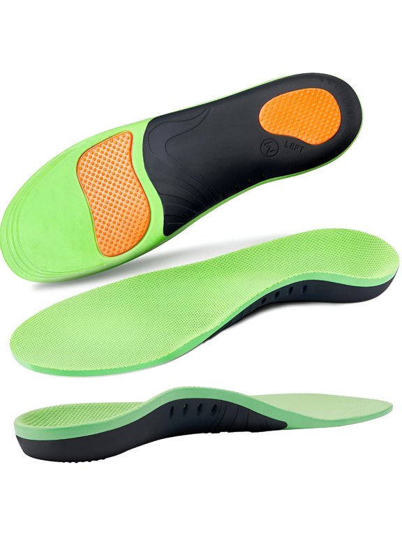 Plantar Fasciitis Relief Insoles,Arch Support Insoles for Flat Feet,Work Boot Insoles,High Arch Insoles,Memory Foam Arch Support Inserts for Men & Women,Orthotic Insoles for Standing All Day