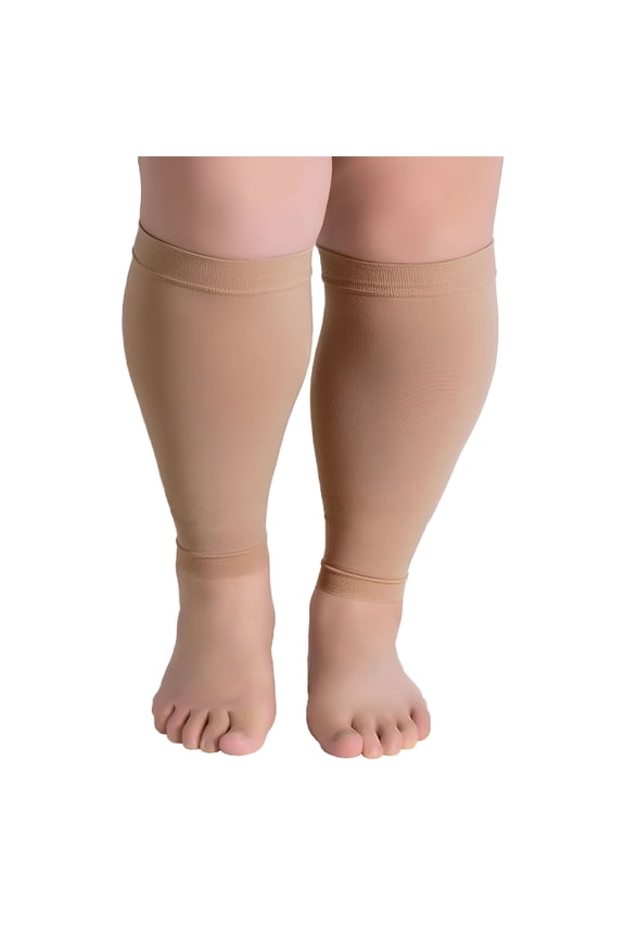 Plus Size Leg Sleeve Support Socks - The Wide Calf Compression Sleeve for Men and Women - Shin Splint Sleeves for Leg,Calves  Running,Cycling,1 Pair