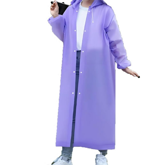 TELOLY Poncho,Light EVA Flat Ponchos Adult,Water-Repellent Women's Rain Jacket with Adjustable Hood,Elastic Cuffs Men's Rain Jacket for Outdoor Fun