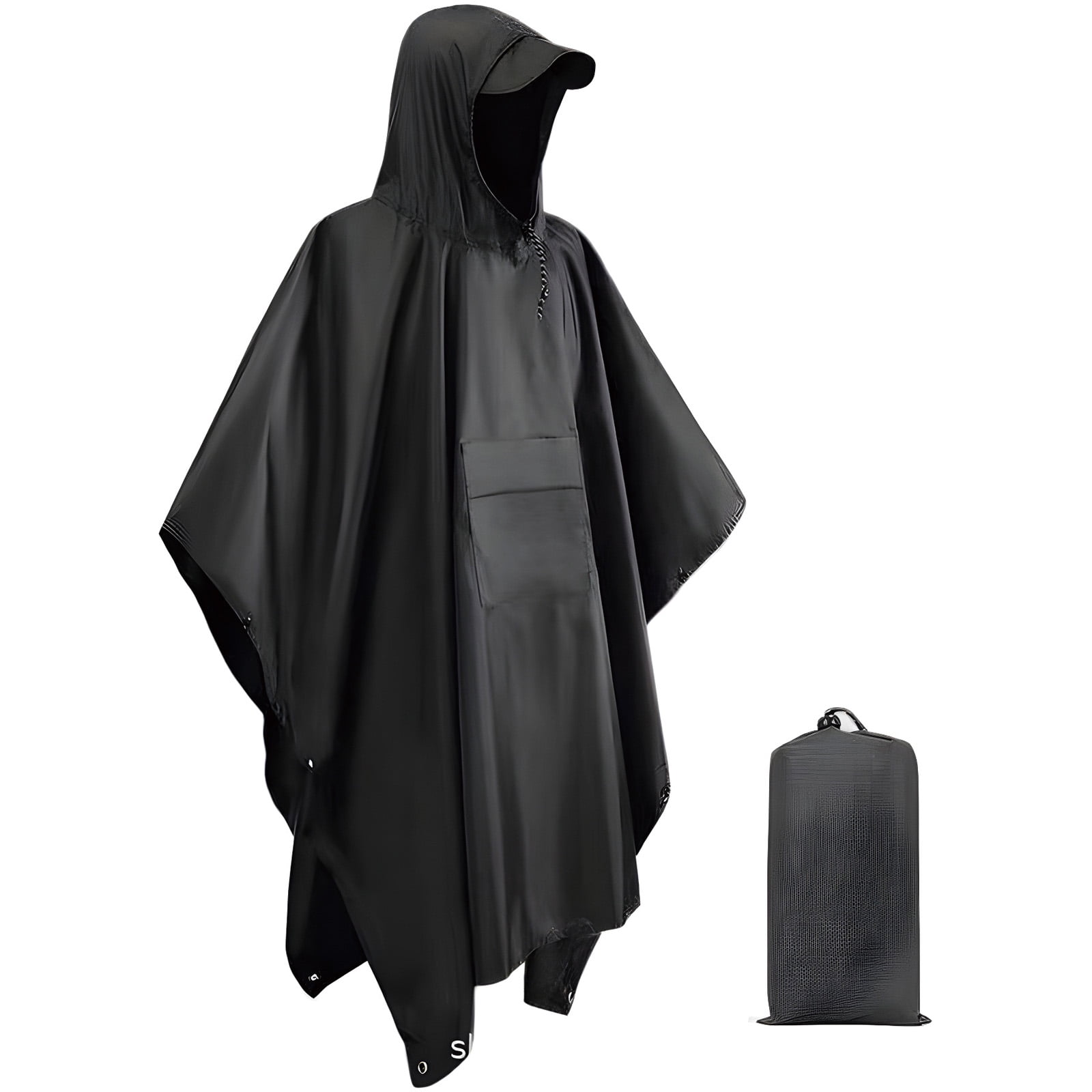 SJK Sporttek Men's Navy Hooded Rain Poncho - Walmart.com