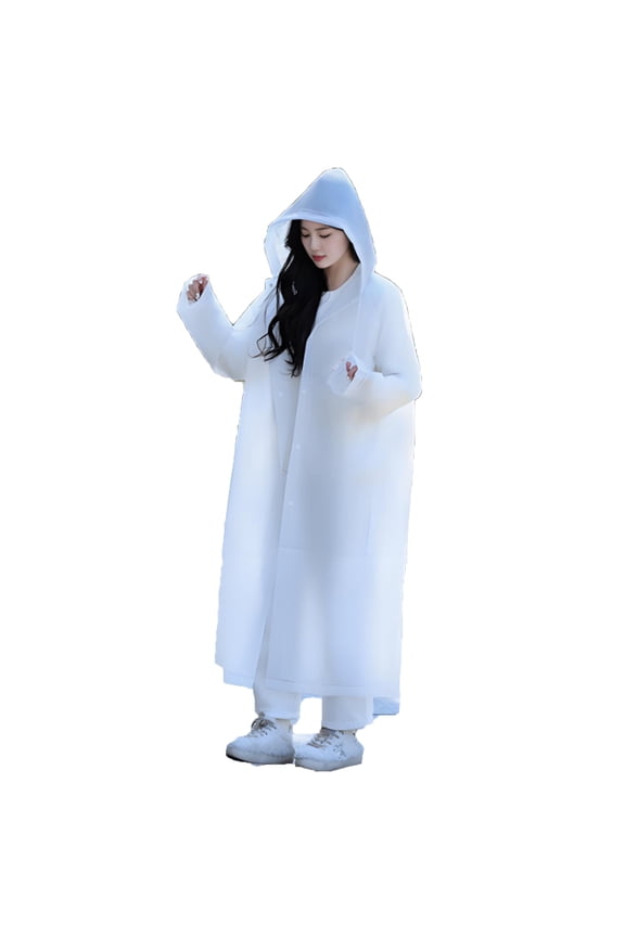 Poncho,New EVA Fabric Ponchos Adult,Adjustable Drawstring Hood Womens Rain Jacket with Hood,Elastic Cuffs Design Mens Rain Jacket