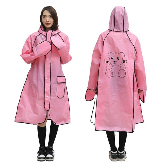 TELOLY Poncho,Premium EVA Fabric Womens Rain Jacket with Hood,Multi-Functional Mens Rain Jacket,Removable Double Hood Perfect for All Outdoor Activities