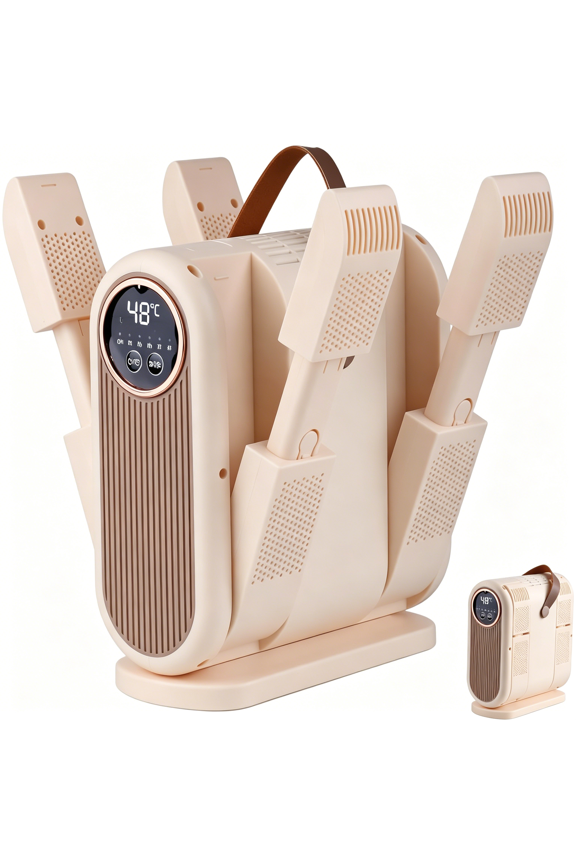 Portable Boot Dryer Folds for Easy Storage Constant-Temperature Dehumidification Features Aromatherapy Deodorization 360-Minute Timer 4 Boot Heaters Suitable for Work Boots Ski Boots