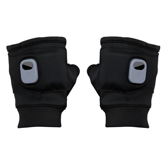 TELOLY Portable Heating Gloves, Fingerless Rechargeable Heated Hand Warmers for Men and Women, Indoor/Outdoor Use, Black