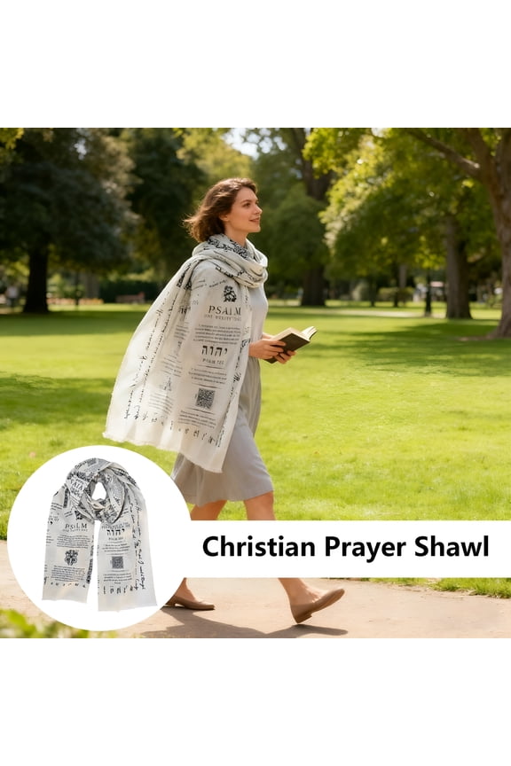 Prayer Shawl, Protection Bible Verse Prayer Scarf for Women Christian - 70X170Cm - Lightweight Scarves for Festival Party Friends Prayer Shawls for Women