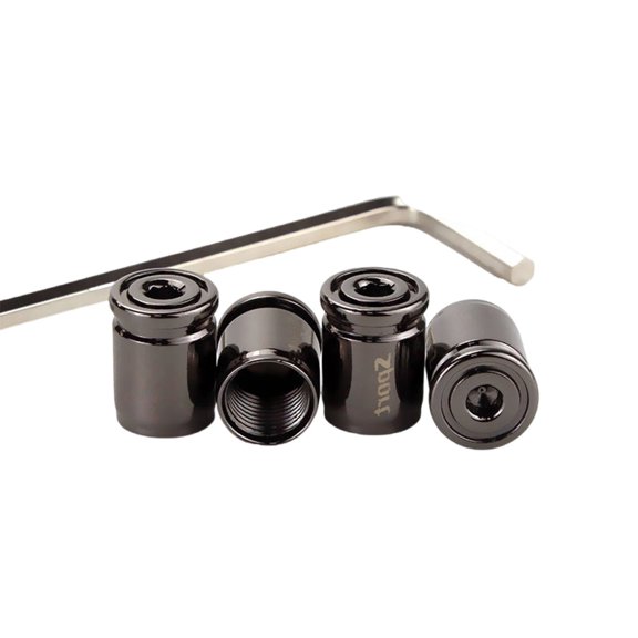 TELOLY Premium Metal Tire Valve Stem Caps, Corrosion and Oxidation Resistant Wheel Covers, Black