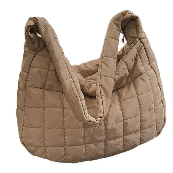 TELOLY Puffer Tote Bag,Lightweight and Comfortable Puffy Bag,Easy All-Day Carry Puffer Tote Bag for Women,Khaki