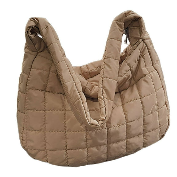TELOLY Puffer Tote Bag,Lightweight and Comfortable Puffy Bag,Easy All-Day Carry Puffer Tote Bag for Women,Khaki