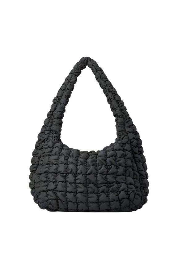 Puffy Tote Bag,Niche Design Quilted Tote Bag,Exquisite Details Quilted Tote Bag for Women,Black