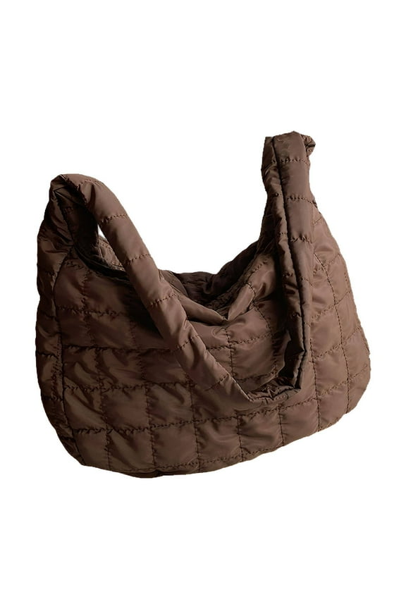 Puffy Tote Bag,Suitable for Long-Term Wear Quilted Tote Bag for Women,Crossbody Style Puffer Tote Bag,Coffee