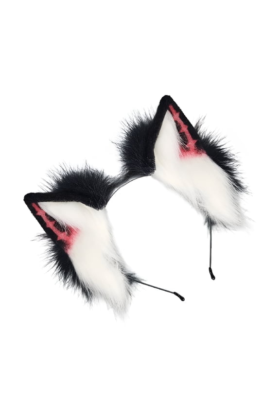 Punk Bendable Wolf Ear Hairband Plush Fursuit Hairhoop Roleplay Head Accessory