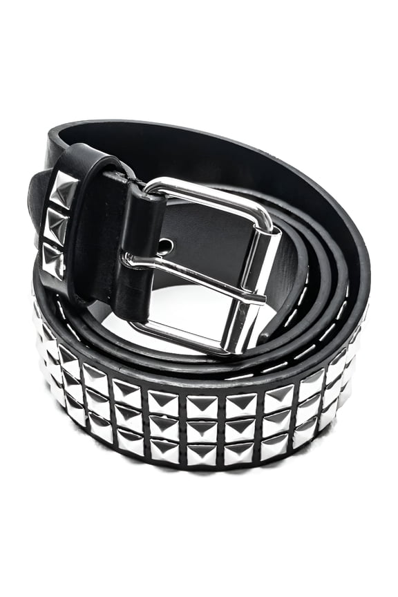 Punk Studded Belt for Women and Men, Black Gothic Pyramid Stud Rock Belt for Casual, Concerts, Festivals, and Halloween Costumes