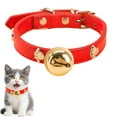 thumbnail image 1 of TELOLY Puppy Collar,PU Alloy Girl Dog Collar for Medium to Large Dogs,Adjustable Dog Paw Bell Female Dog Collar,Red,Xl, 1 of 7