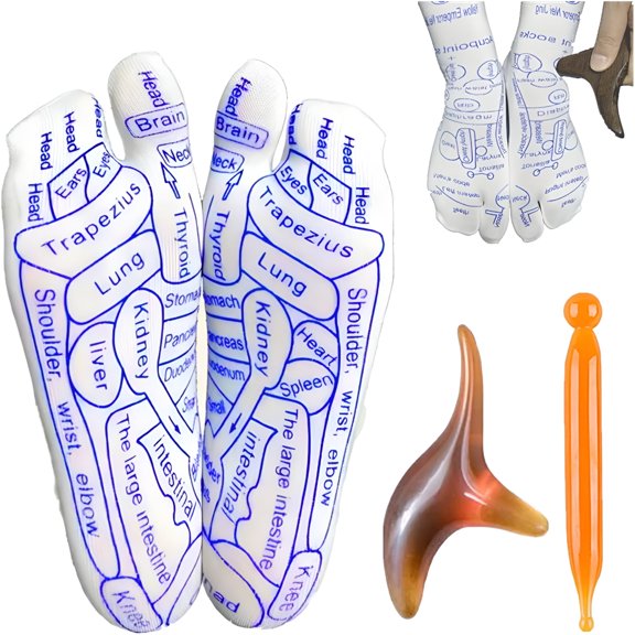 TELOLY Reflexology Socks with Massage Tool, Foot Reflexology Socks Pressure Point Socks for Foot Massage (Men, 1 Pair)