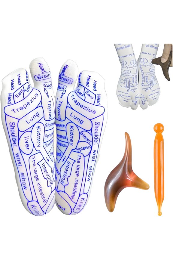 Reflexology Socks with Massage Tool, Foot Reflexology Socks Pressure Point Socks for Foot Massage (Men, 1 Pair)