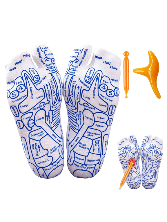 Reflexology Socks with Tools,Acupressure Massage Socks,Relieve Fatigue,Relaxation,Promote Blood Circulation Reflexology Tools (Large Size)