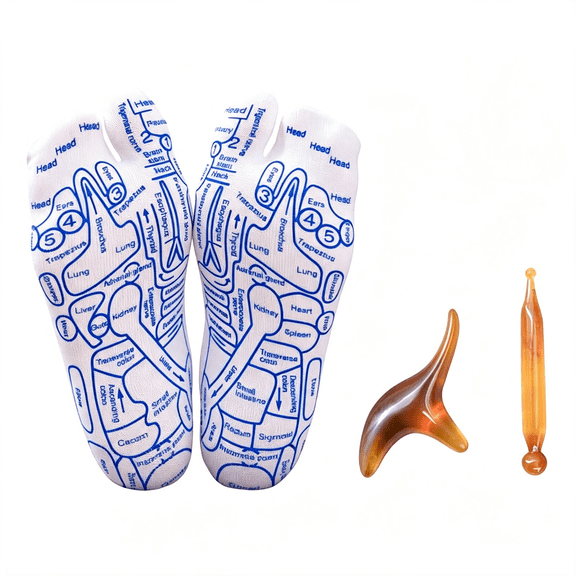 TELOLY Reflexology Socks with Trigger Point Massage Tool, Foot Pain Relief Remedy for Foot Massage,Women'S Size Reflexology Tools