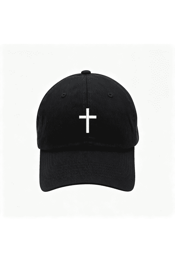 Religious Cross Logo Embroidered Low Profile Soft Crown Unisex Baseball Dad Hat Low Profile Dad Hat