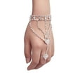 thumbnail image 1 of TELOLY Rhinestone Hand Bangle Chain Link Finger Ring Bracelet, 1 of 4