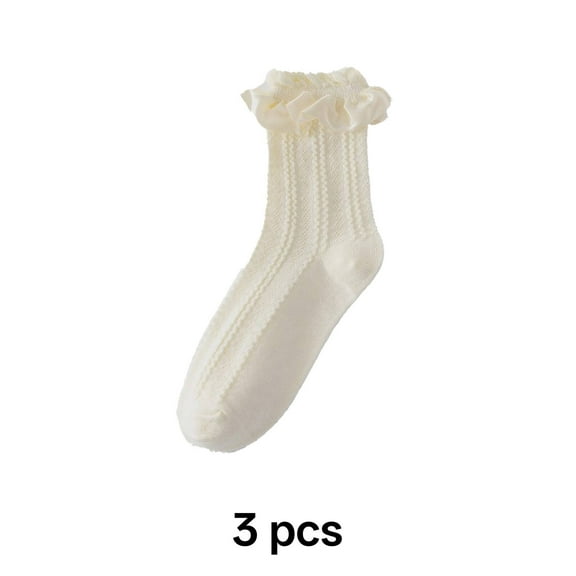 TELOLY Ruffle Socks Woman,Lightweight Womens Ankle Socks,Won’T Pill Frilly Socks Women,Multicolor3