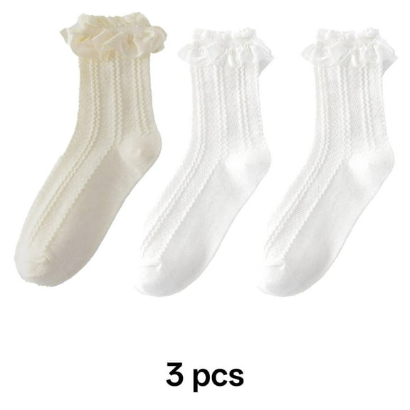 TELOLY Ruffle Socks Woman,Soft and Delicate Womens Ankle Socks,Odor-Free Frilly Socks Women,Multicolor9