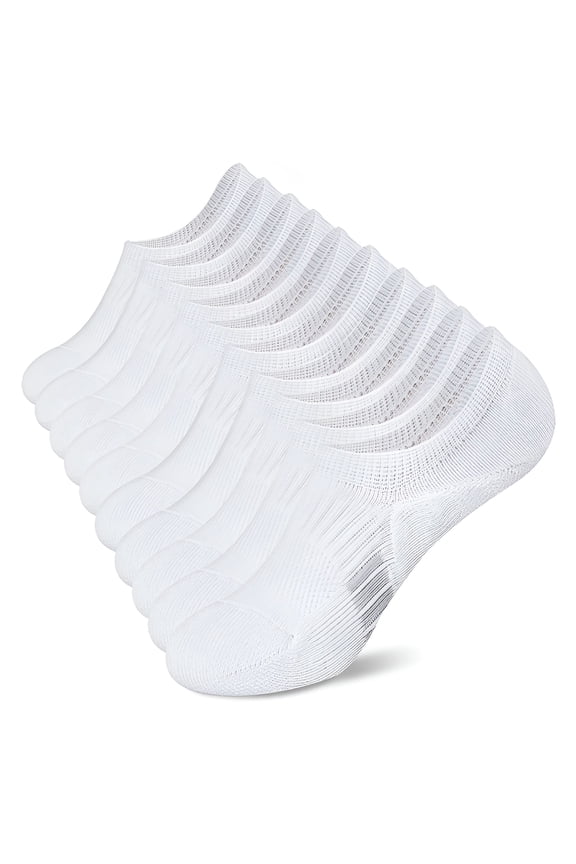 Running Ankle Socks for Women Athletic Cotton Cushioned 5Pairs Workout No Show Socks Women White Footies Socks for Women One Size