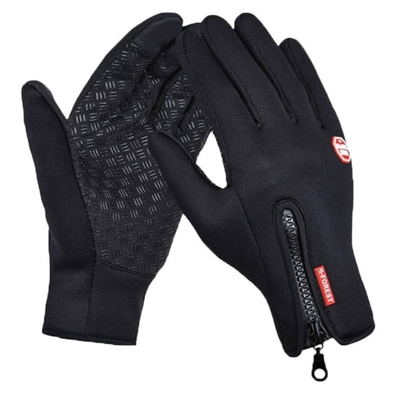 TELOLY Running Gloves Long-Lasting Warmth Mens Running Gloves Soft Knit Cuffs Driving Gloves Warm Hand Coverage Black