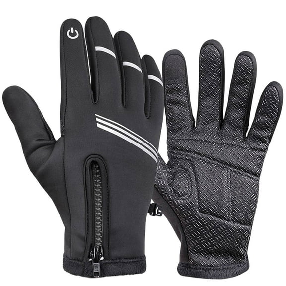 TELOLY Running Gloves Waterproof Shell Mens Running Gloves Flexibility Built-In Driving Gloves Easy to Wear Black XL