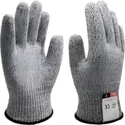 TELOLY Safety Cut Resistant Gloves, Food Grade Level 5 Protection Kitchen Glove, Cut Proof Gloves for Mandolin Slicing 1 Pair L