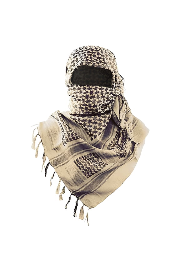 Scarf Desert Head Neck Scarf Arab Wrap with Tassel for Wargame,Sports and Other Outdoor Activities for Spring Beige