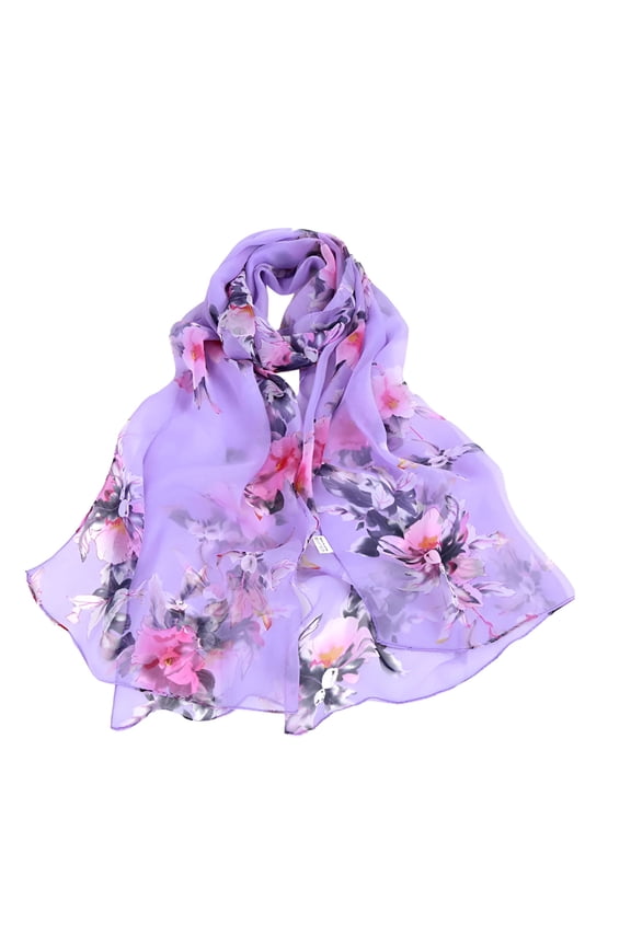 Scarfs for Women Lightweight Chiffon Scarves Elegant Floral Pattern Sheer Scarfs Shawls Wraps Sunscreen Shawls